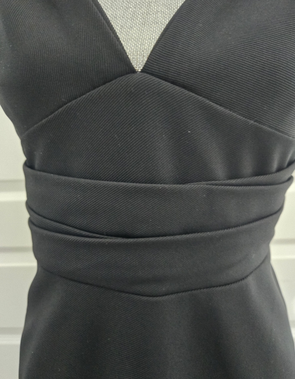 Classic Black V-Neck Sheath Dress - Picture 2 of 9